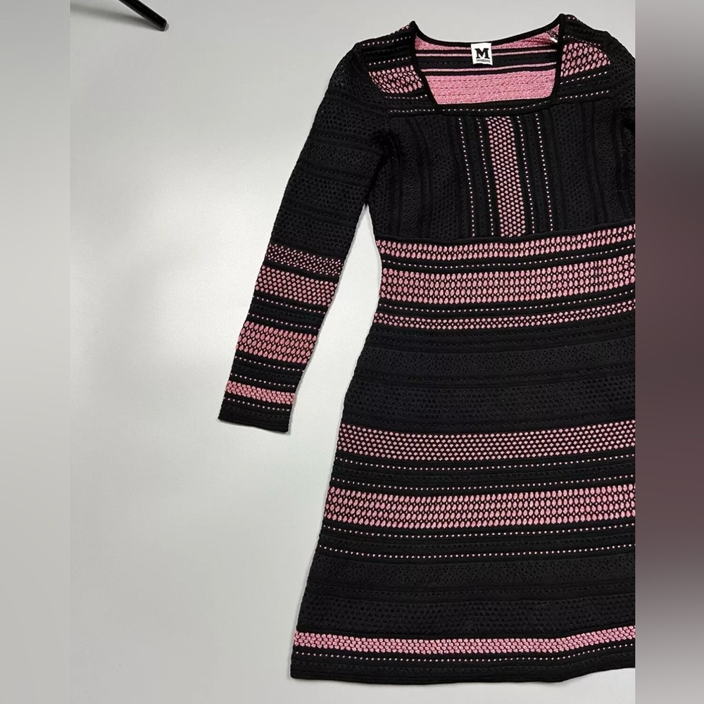 👗👗Valentino by Missoni Elegant Black and Pink Striped Dress Size 40 (US M, 8) - Picture 4 of 16